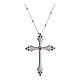 Crucis Luminis necklace red zircons silver Agios s1