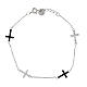 Pulsera Lumina plata zircones blancos negros Benedictus s3