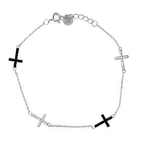 Bracciale Lumina argento zirconi bianchi neri Agios