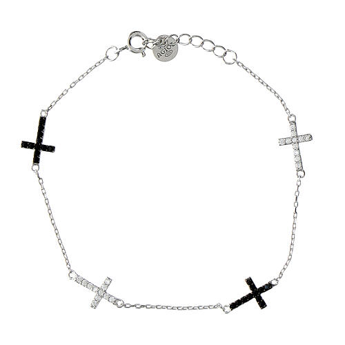 Bracciale Lumina argento zirconi bianchi neri Agios 1