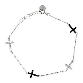 Pulseira Lumina prata 925 zircões brancos pretos Benedictus