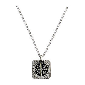 Kette von Agios, Crucis Benedictus, 925er Silber, rhodiniert