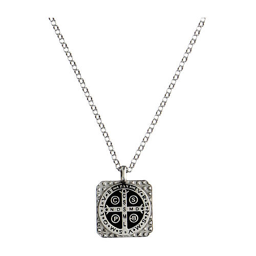 Kette von Agios, Crucis Benedictus, 925er Silber, rhodiniert 1