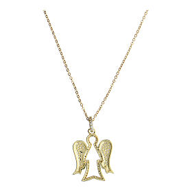 Gilded silver angel pendant necklace Angelus Agios white zircons