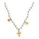 Kette von Benedictus, Aureum, Kreuz-Anhänger, 925er Silber, vergoldet, weiße Zirkone, Perlen s3