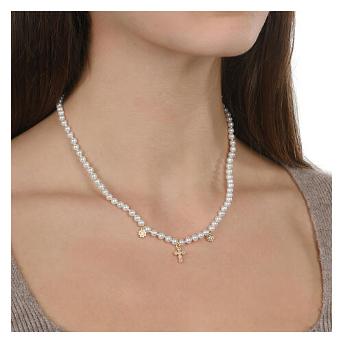 Aureum necklace, Agios Gioielli, pearls and gold plated 925 silver 2