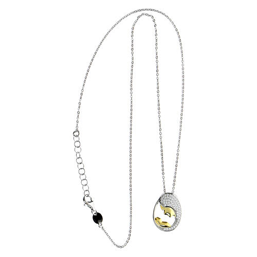 Colar Angelus Virgem com o Menino prata 925 e zircões Agios 4