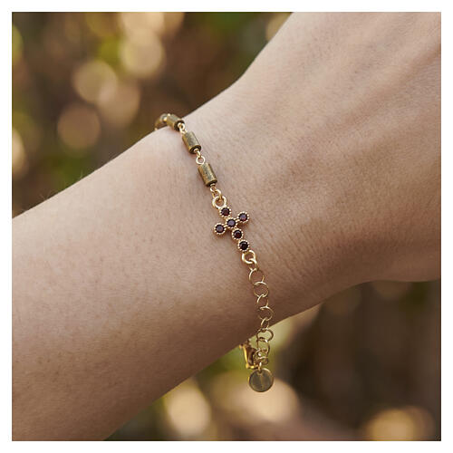 Pulsera Lapis hematites marrón plata dorado Benedictus 2