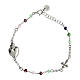 Agios Sacred Heart bracelet of rhodium-plated 925 silver, coloured beads s1