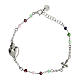 Bracelet Sacré Coeur argent 925 rhodié grains multicolores Benedictus s1