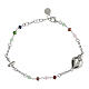 Pulseira Sagrado Coração rodinado contas multicores Benedictus s3
