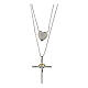 Illumina double necklace by Agios, cross and heart, rhinestones and 925 silver s2