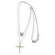 Collana doppia Illumina argento croce cuore zirconi Agios s4