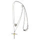 Illumina double necklace silver cross heart zircons Agios s3