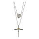 Illumina double necklace silver cross heart zircons Agios s3