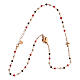 Collier ras de cou Sacré Coeur argent 925 rosé grains rouges bruns Agios s5