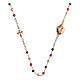 Girocollo Sacro Cuore argento rosé grani multi arancio Agios s3
