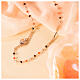 Girocollo Sacro Cuore argento rosé grani multi arancio Agios s4