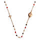 Sacred Heart necklace rose silver multi orange beads Agios s2