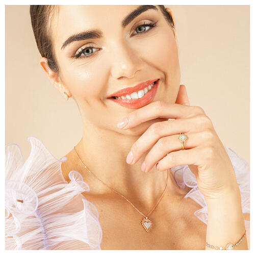 O Sacrum Cor bracelet by Agios, rosé 925 silver and white rhinestones 4