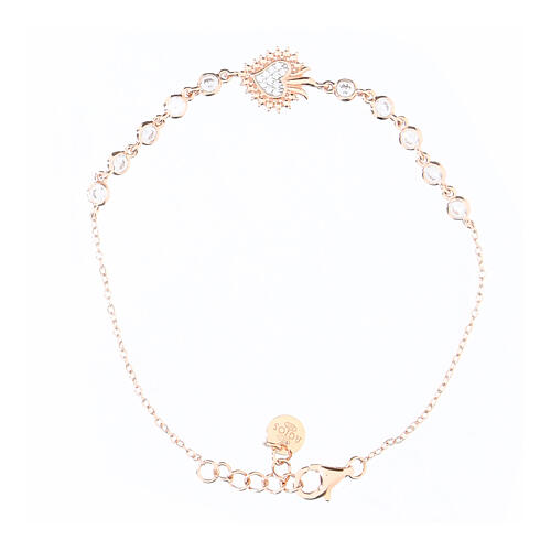 Bracelet O Sacrum Cor rosé zircons blancs Agios 1