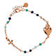Agios Sacred Heart bracelet of rosé 925 silver, blue beads s1