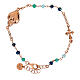 Agios Sacred Heart bracelet of rosé 925 silver, blue beads s2