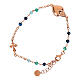 Agios Sacred Heart bracelet of rosé 925 silver, blue beads s4