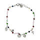 Agios Amore bracelet with dangle charms and multicoloured beads, rhodium-plated 925 silver s3