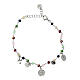 Bracciale Amore argento grani verdi rosa Agios s1