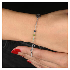 Pulsera plata 925 granos azules Milagrosa Agios