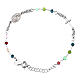 Bracelet argent 925 grains bleu ciel Médaille Miraculeuse Benedictus s1
