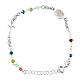 Bracelet argent 925 grains bleu ciel Médaille Miraculeuse Benedictus s3