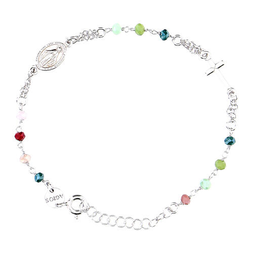 Bracciale argento 925 grani azzurri Miracolosa Agios 1