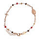 Miraculous bracelet rose silver orange beads Agios s1