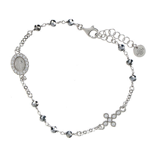 Bracelet dizainier Agios Vierge Miraculeuse argent 925 rhodié 1