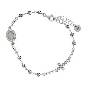 Bracciale argento rodiato Miracolosa zirconi Agios