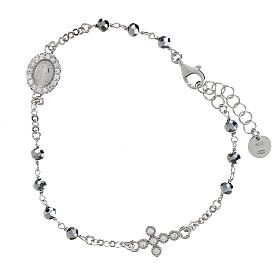 Bracciale argento rodiato Miracolosa zirconi Benedictus