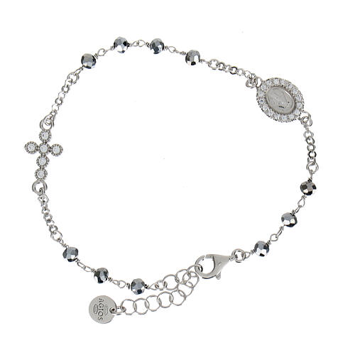 Bracciale argento rodiato Miracolosa zirconi Agios 2