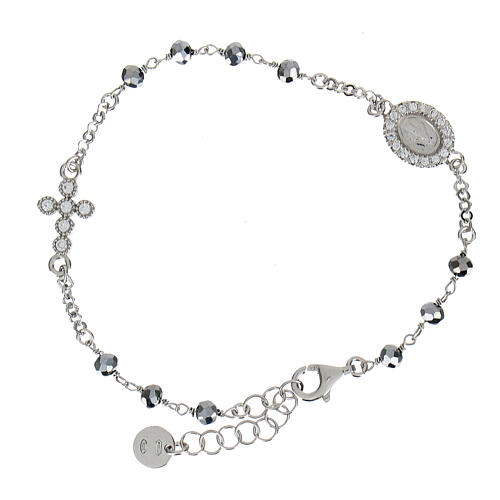 Bracciale argento rodiato Miracolosa zirconi Benedictus 3