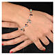 Bracciale argento rosé grani celeste medaglie Agios s2