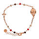 Bracciale argento rosé grani multicolore Sacro Cuore Agios s1