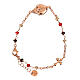 Bracciale argento rosé grani multicolore Sacro Cuore Agios s3
