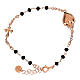 Bracciale argento rosé Sacro Cuore grani neri Agios s3