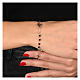 Bracciale argento rosé Sacro Cuore grani neri Benedictus s2