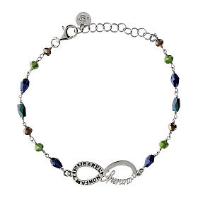 Color Infinitum bracelet by Agios, blue and green stones, rhodium-plated 925 silver