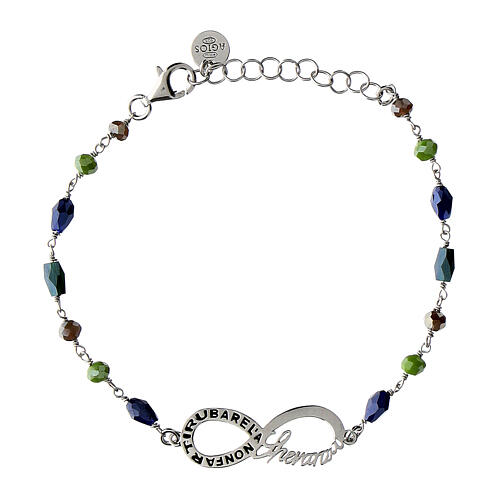 Color Infinitum bracelet by Agios, blue and green stones, rhodium-plated 925 silver 1