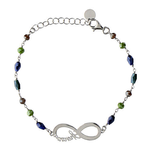 Color Infinitum bracelet by Agios, blue and green stones, rhodium-plated 925 silver 2