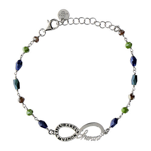 Bracelet Color Infinitum Agios vert bleu argent 925 rhodié 1