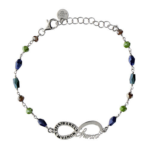 Bracciale Color Infinitum argento rodiato multicolore blu Agios 1
